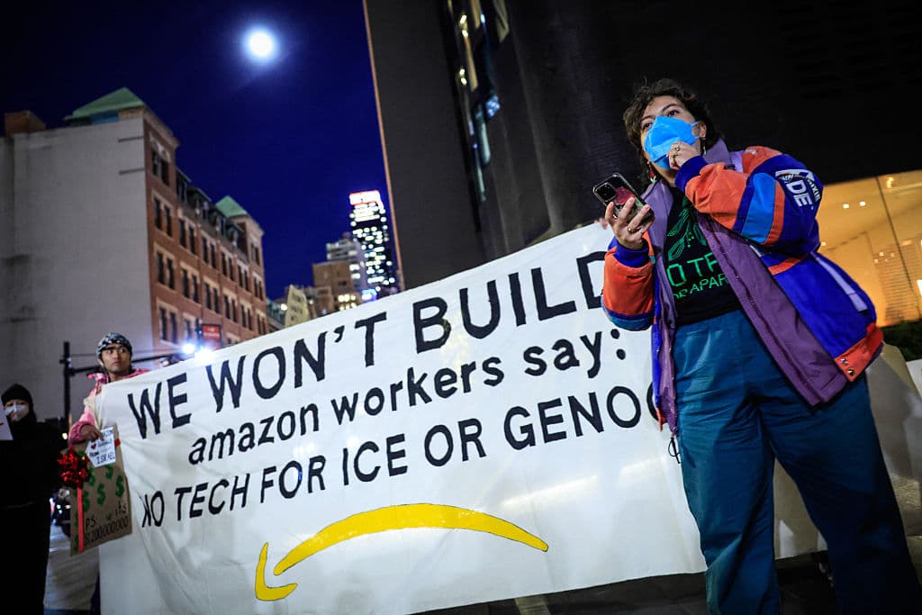 Protesters Urge Amazon To End Surveillance Partnerships