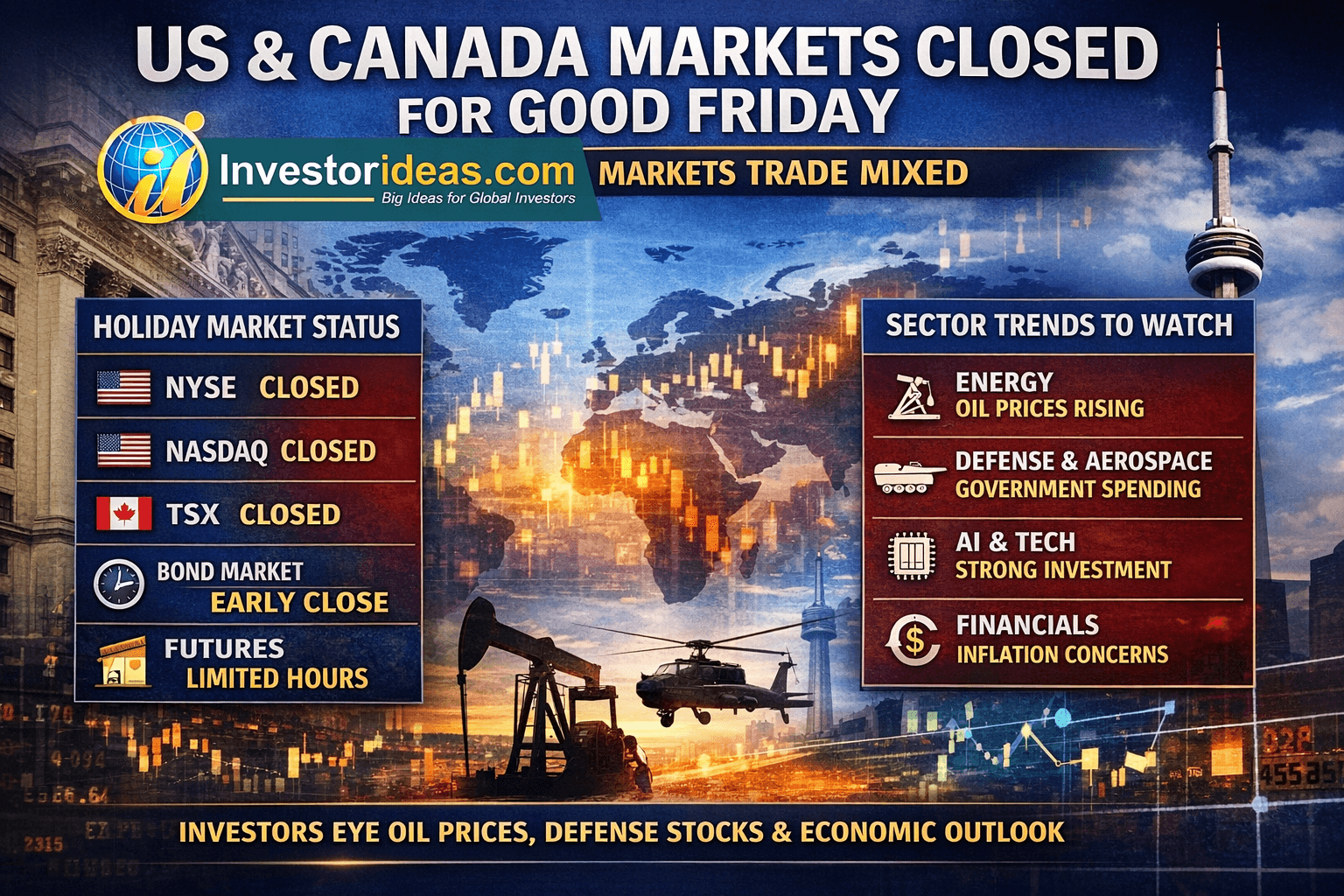 US and Canada Close Equity Markets