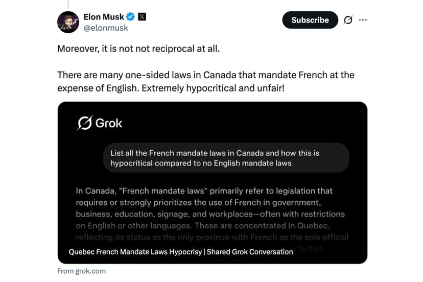 Elon Musk Amplifies Quebec Language Debate